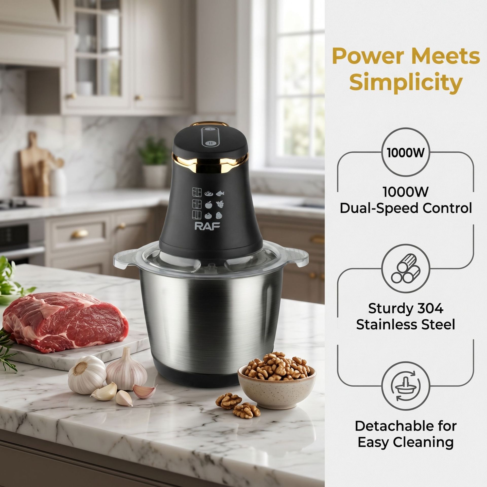 Baby Food Mill - เครื่องบดเนื้อไฟฟ้าอเนกประสงค์ 3 ลิตร มาตรฐานยุโรป ตัวเครื่องสแตนเลส พร้อมฟังก์ชั่นเตรียมอาหารเด็ก