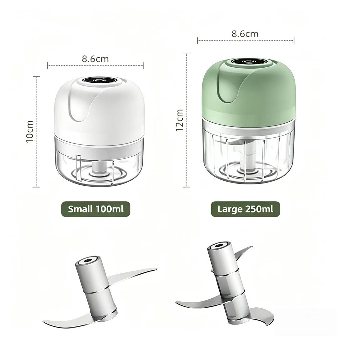 Baby Food Mill - เครื่องบดกระเทียมไฟฟ้าแบบชาร์จ USB 23W ขนาด 100 มล./250
