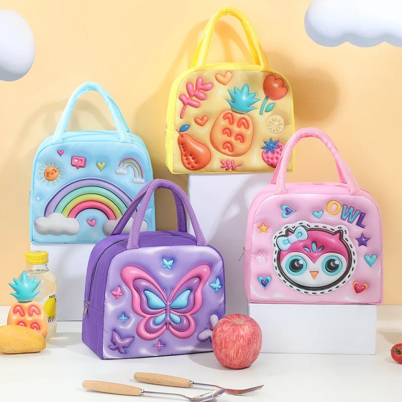 Baby Food Zip Lock Bag - กระเป๋าใส่อาหารกลางวันสำหรับเด็ก ลายการ์ตูน 3 มิติ กระเป๋าเก็บอาหารสำหรับเด็ก บุฟอยล์อะลูมิเนียมหนา