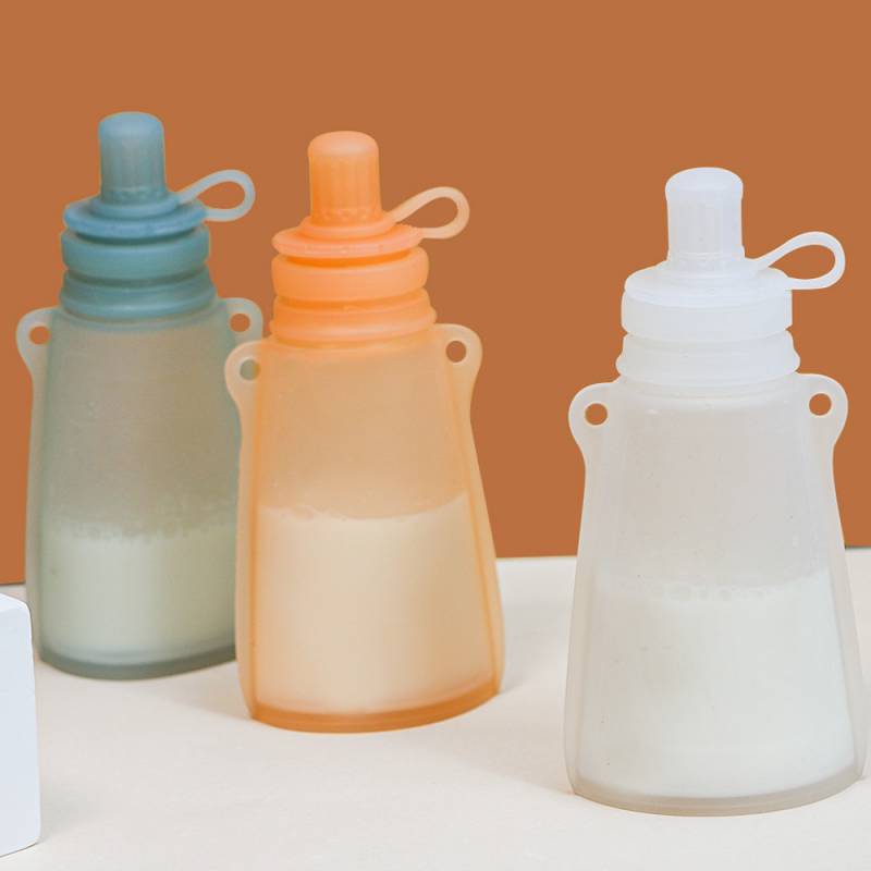 Baby Food Category - ถุงเก็บนมแบบพกพาสำหรับทารกอายุมากกว่า 6 เดือน ซิลิกาเจลเกรดอาหาร ถุงใส่ผลไม้บด ภาชนะใส่อาหารเสริม