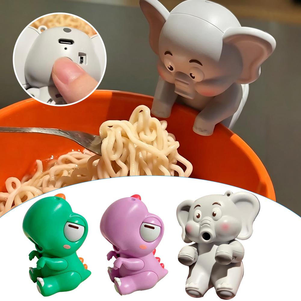 Feeding Baby Food - พัดลมทำความเย็นอาหารสำหรับเด็กทรงช้างขนาดเล็ก, ผู้ช่วยป้อนอาหารเด็กแบบไม่ต้องใช้มือ, ดีไซน์แบบหนีบสำหรับชามอาหาร, พกพาสะดวกและชาร์จไฟผ่าน USB ได้