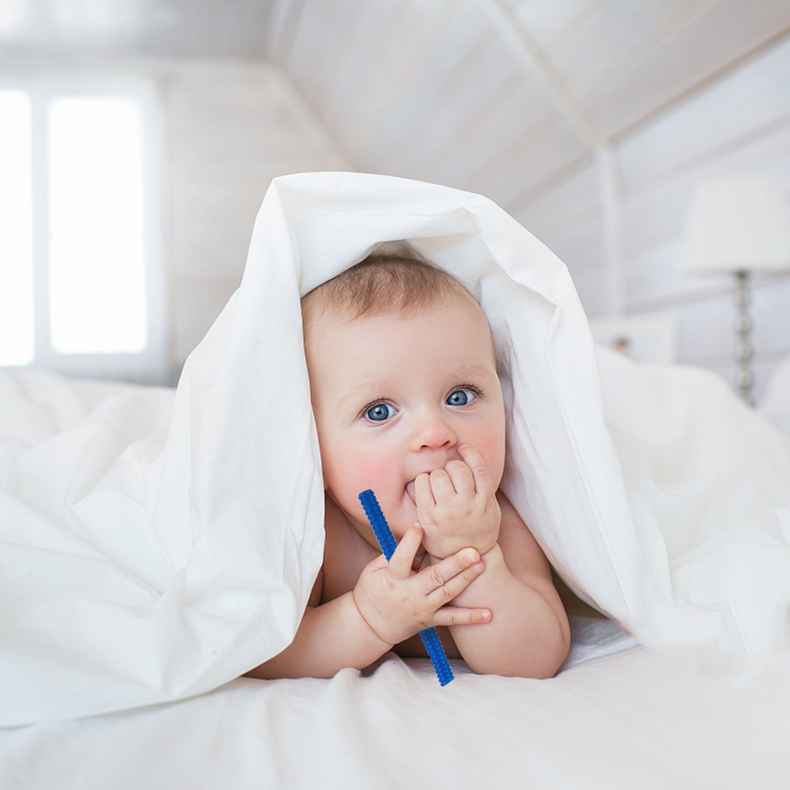 Baby Food Product - ยางกัดซิลิโคนสำหรับเด็ก 3 ชิ้น เกรดอาหาร ช่วยบรรเทาอาการไม่สบายจากการงอกของฟัน ดีไซน์กลวงยืดหยุ่น