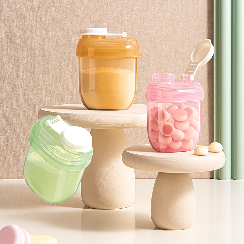 Baby Food Category - เครื่องจ่ายนมผงสำหรับเด็ก แบบพกพา ดีไซน์ช่องใส่อาหารแบบช่องเดียว ป้องกันการรั่วซึม พร้อมกระปุกเก็บขนาดเล็ก