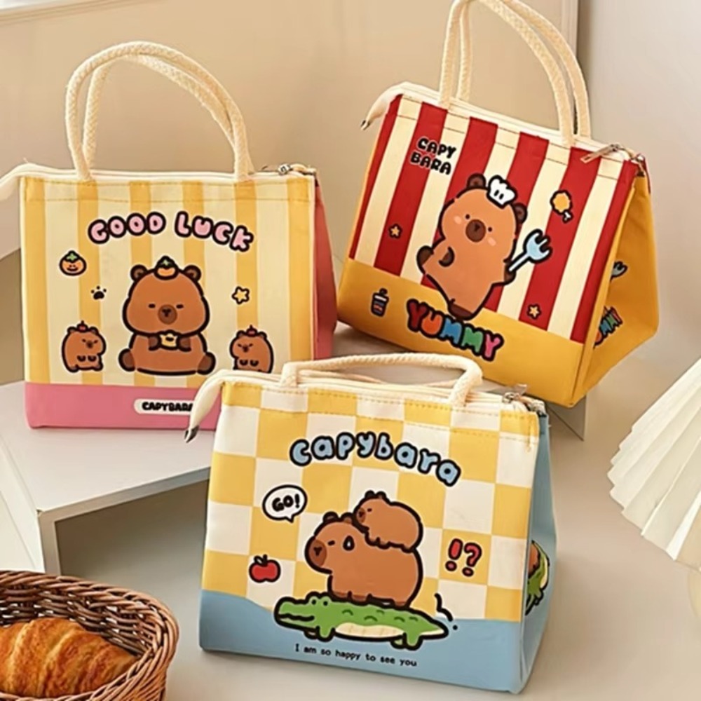 Baby Food Zip Lock Bag - กระเป๋าเก็บอุณหภูมิลายคาปิบาร่าน่ารัก กระเป๋าเก็บอาหารแบบพกพา กล่องข้าวการ์ตูนสำหรับผู้หญิง เด็กผู้หญิง และเด็ก