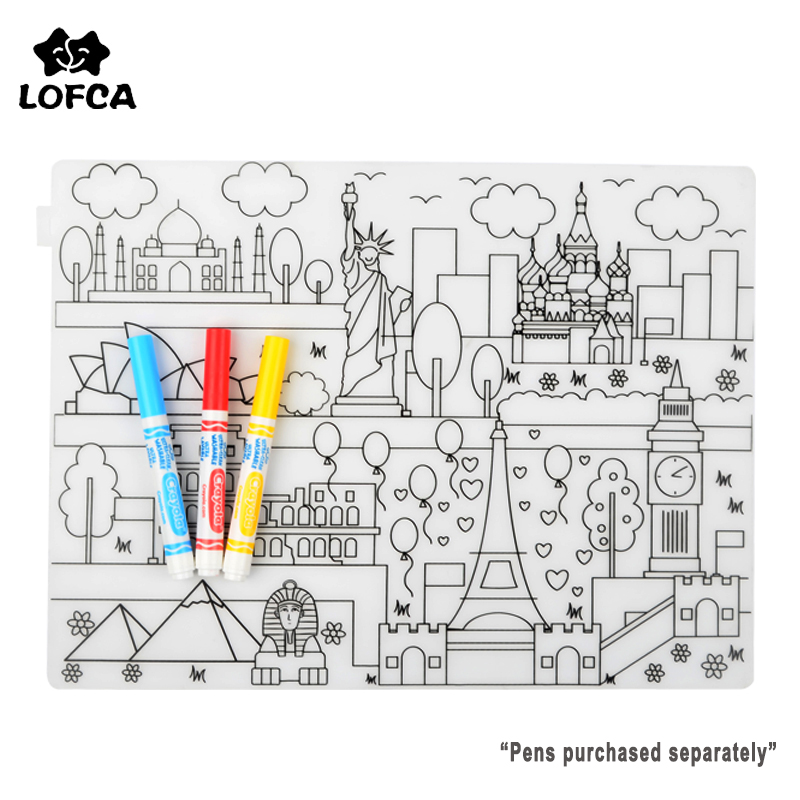 Baby Food Chopper - ซิลิโคนเด็ก Placemat 1Pc เด็กอาหารเย็นซิลิโคนแผ่นรองจานกันน้ำให้อาหารเด็กทารกแผ่น Reusable ระบายสี