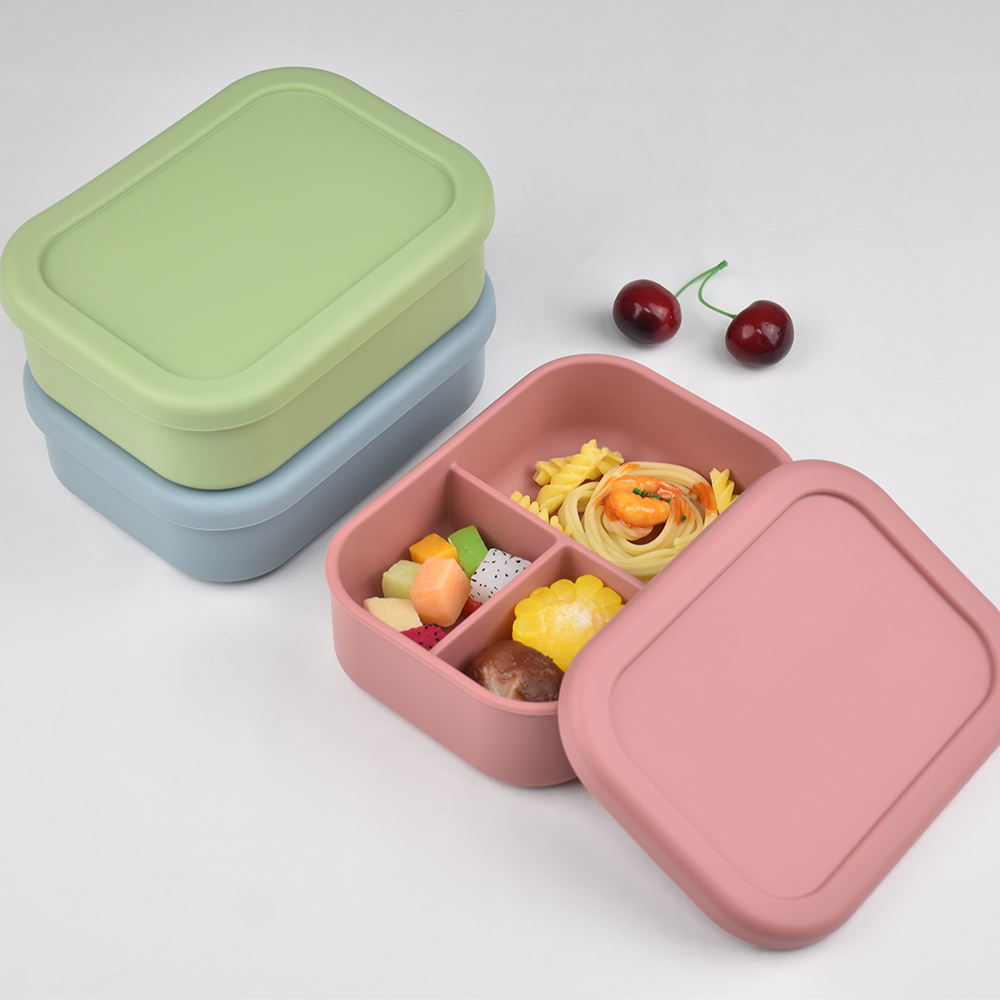 กล่องอาหารกลางวันแบบซิลิโคน 3  - Baby Food Category บทวิจารณ์และราคา