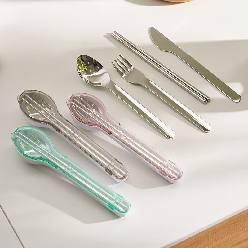 ชุดช้อนส้อมพกพาพร้อมกล่องเก็บข - Weaning Spoon Set บทวิจารณ์และราคา