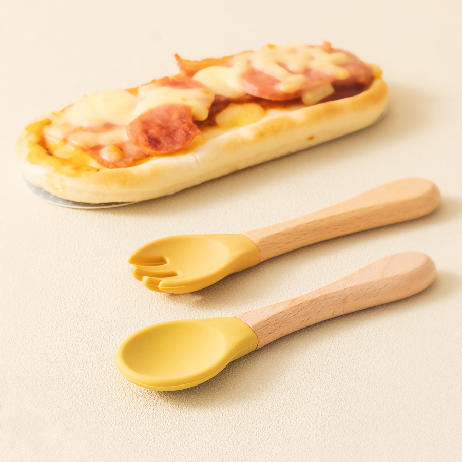 Mamaplan ซิลิโคนเด็กช้อนส้อมไม - Weaning Spoon Set บทวิจารณ์และราคา