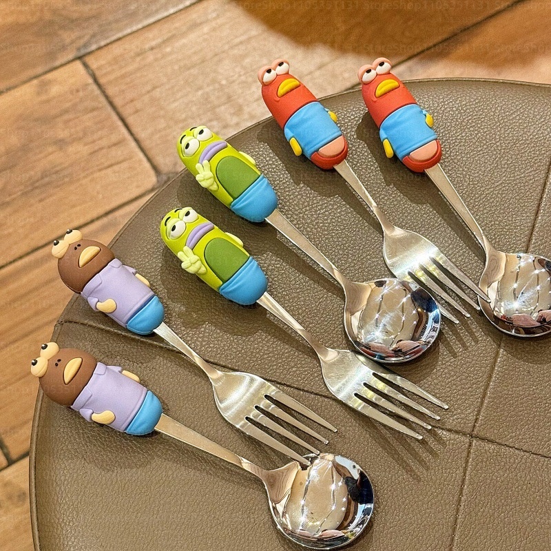 ชุดช้อนส้อมสแตนเลส 304 ลายการ์ - Weaning Spoon Set บทวิจารณ์และราคา