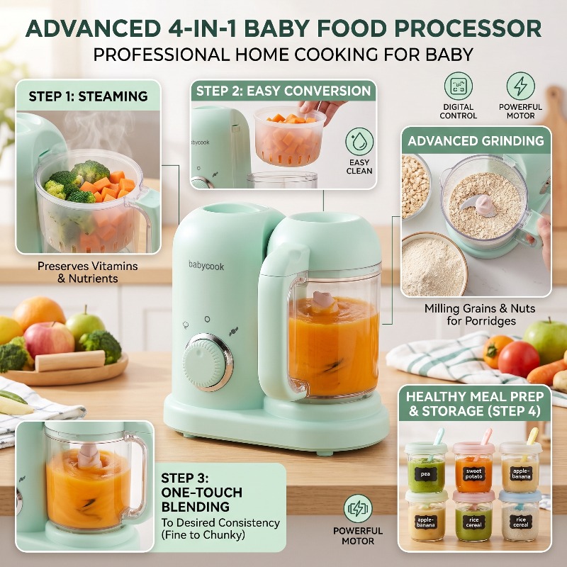เครื่องบดอาหารเด็กอเนกประสงค์ค - Baby Food Steamer บทวิจารณ์และราคา