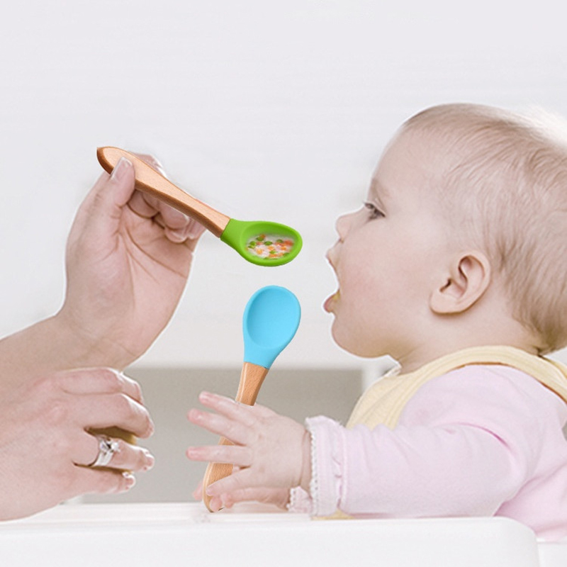 2 ชิ้น/เซ็ตเด็กซิลิโคนช้อนส้อม - Weaning Spoon Set บทวิจารณ์และราคา