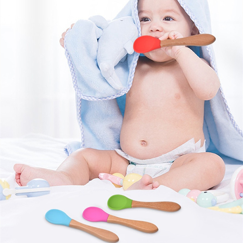 2 ชิ้น/เซ็ตเด็กซิลิโคนช้อนส้อม - Weaning Spoon Set บทวิจารณ์และราคา
