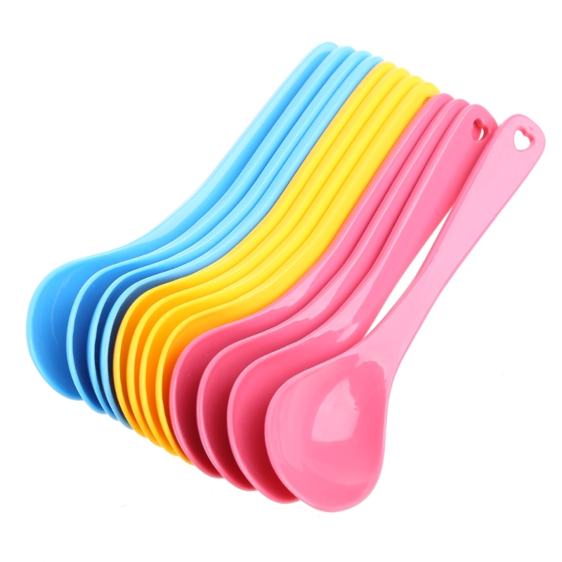 12Pcs เด็กช้อนพลาสติกปลอดภัยเด - Weaning Spoon Set บทวิจารณ์และราคา